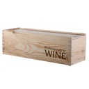 Houten kist, 1-vaks met schuifdeksel bedrukt met PiW