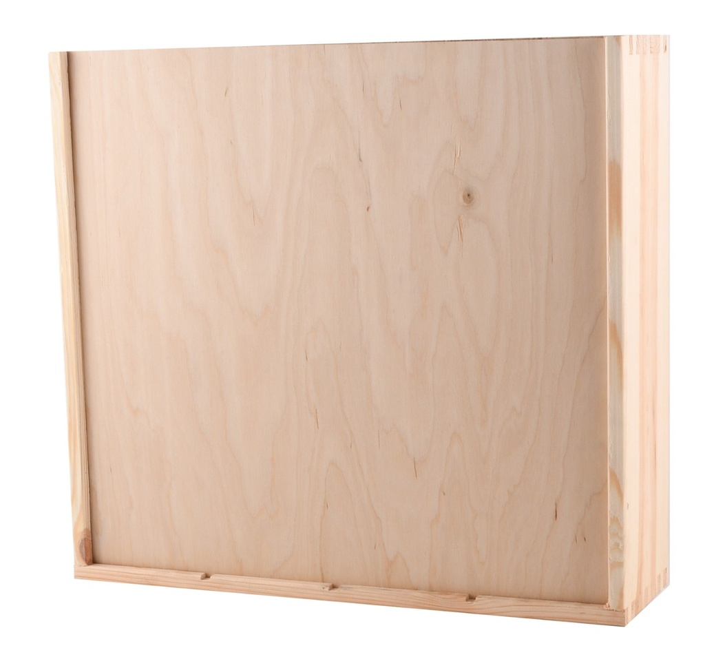 Houten kist,  4-vaks met schuifdeksel (0,75 l)