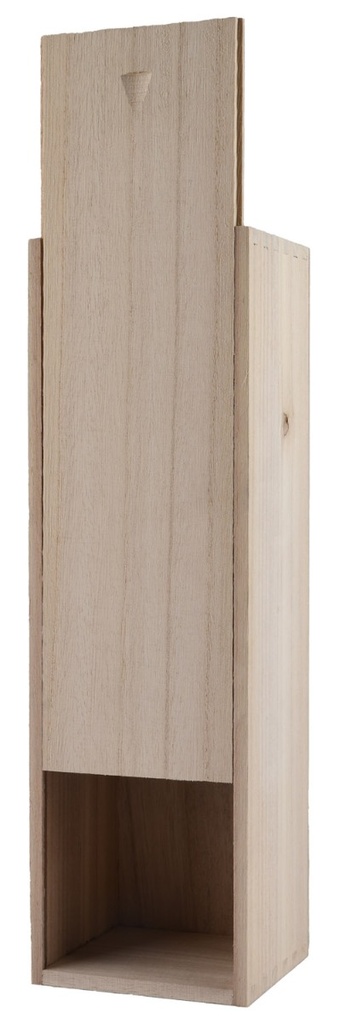Houten kist,  1-vaks zwaluwstaartverbinding met schuifdeksel (0,75 l)