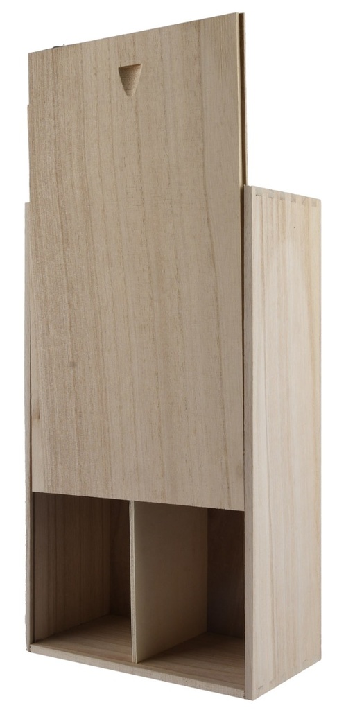 Houten kist,  2-vaks zwaluwstaartverbinding met schuifdeksel