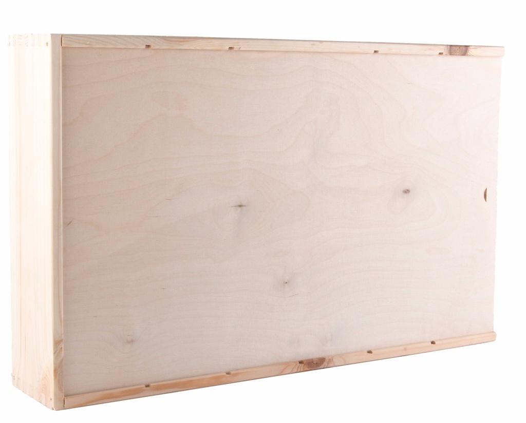 Houten kist,  6-vaks met schuifdeksel (0,75 l)