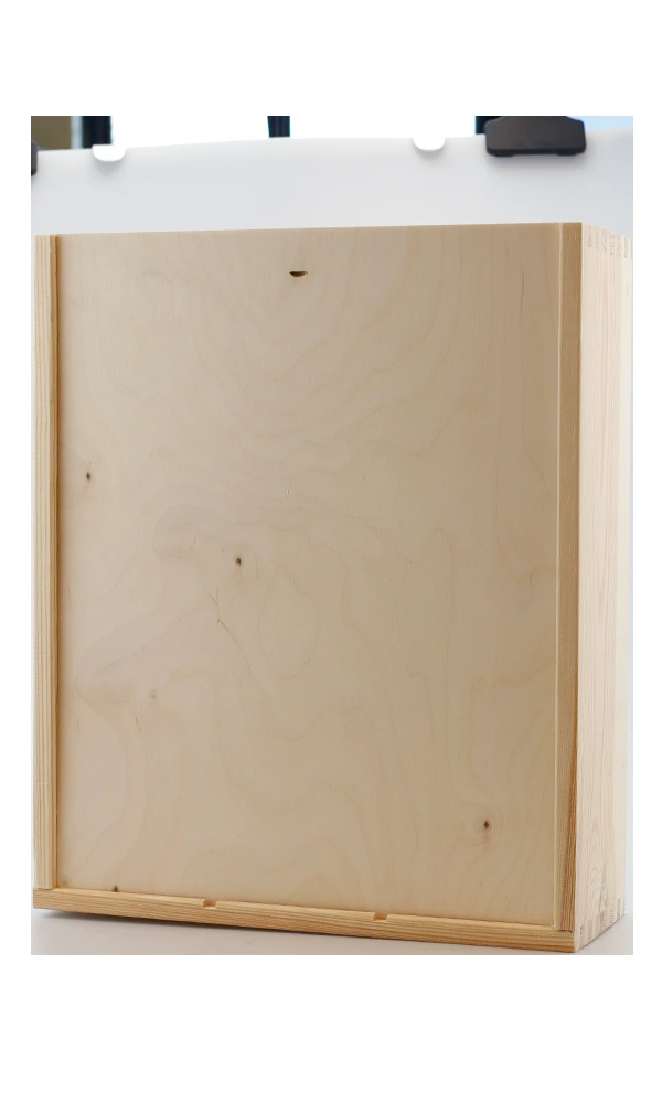 [VERP135] Houten kist,  3-vaks schuifkist met zwaluwstaartverbinding