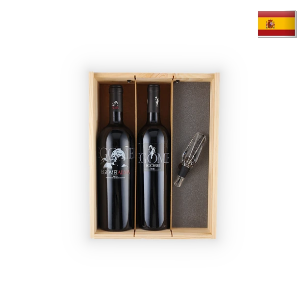 Finca Egomei, Rioja DOCa 3 vaks geschenkkist met 1x Rioja Tinto,1x Alma Tinto en 1x Aerator, 1,5 l