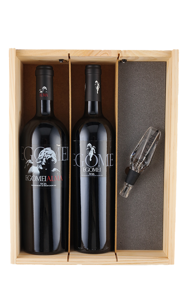 Finca Egomei, Rioja DOCa 2 vaks geschenkkist met Rioja Tinto en Alma Tinto