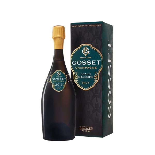 Champagne Gosset, Champagne AC Grand Millesime Brut in giftbox 2015 (0,75 l)