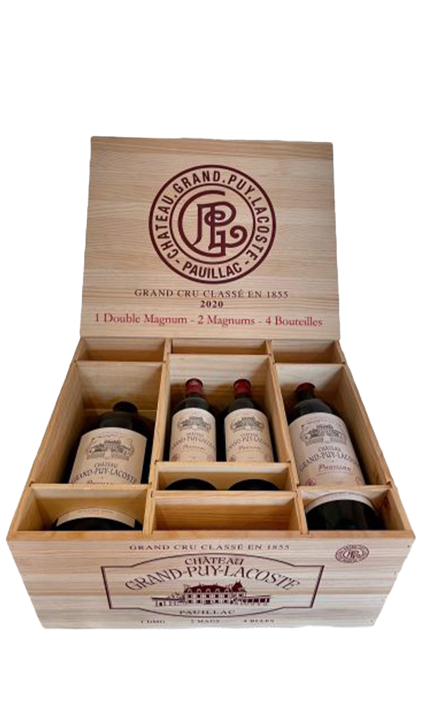Château Grand Puy Lacoste, Pauillac AC Variation 1x D-magn, 2 Magn. 4 flessen 5GCC