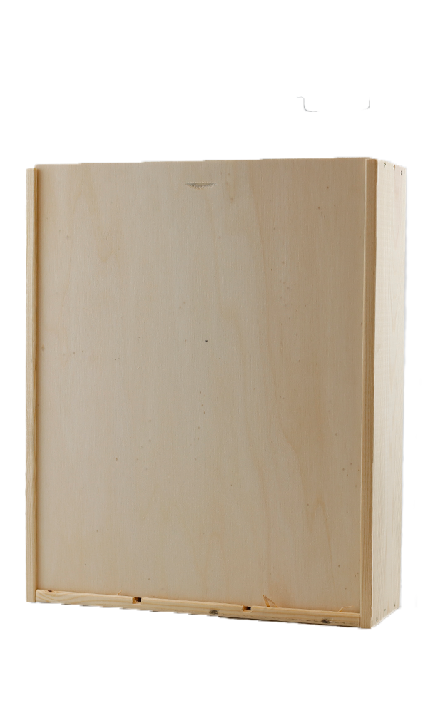 Houten kist,  3-vaks geniet met schuifdeksel