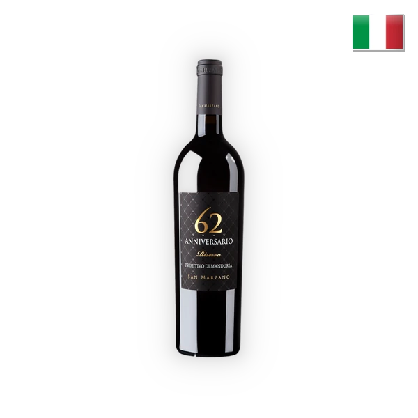 San Marzano, Primitivo di Manduria DOP Anniversario 62 Riserva 2020, 0,75 l