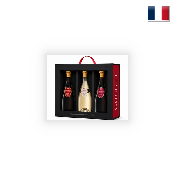 Champagne Gosset,  Black and Red gift box 3 btl, 0,75 l