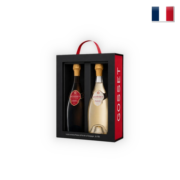 [GOSS752] Champagne Gosset,  Black and Red gift box 2 btl, 0,75 l
