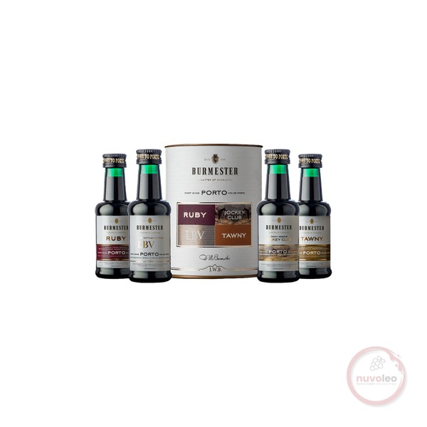 Burmester, Porto DOP Assorti koker 4 x 0,05 lt, Ruby, Tawny, LBV, Jockey Club (0,2)