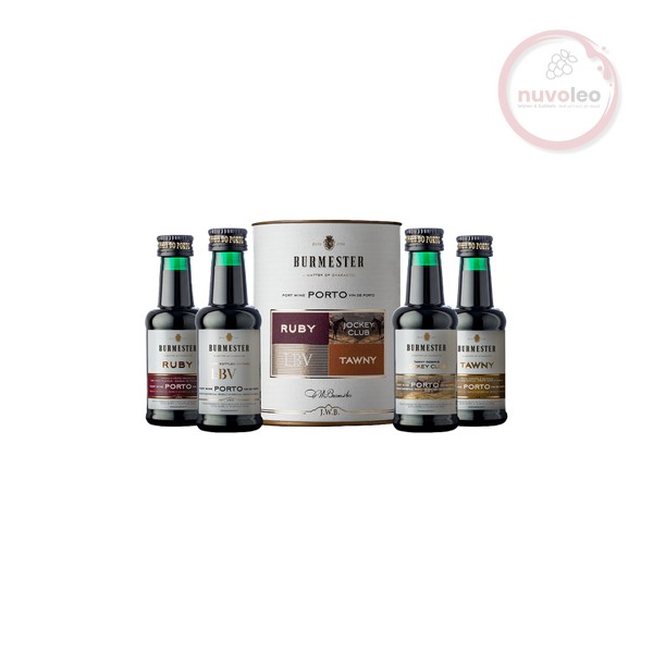 Burmester, Porto DOP Assorti koker 4 x 0,05 lt, Ruby, Tawny, LBV, Jockey Club (0,2)