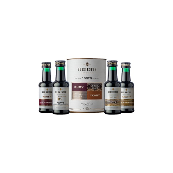 [BURM32000] Burmester, Porto DOP Assorti koker 4 x 0,05 lt, Ruby, Tawny, LBV, Jockey Club (0,2)