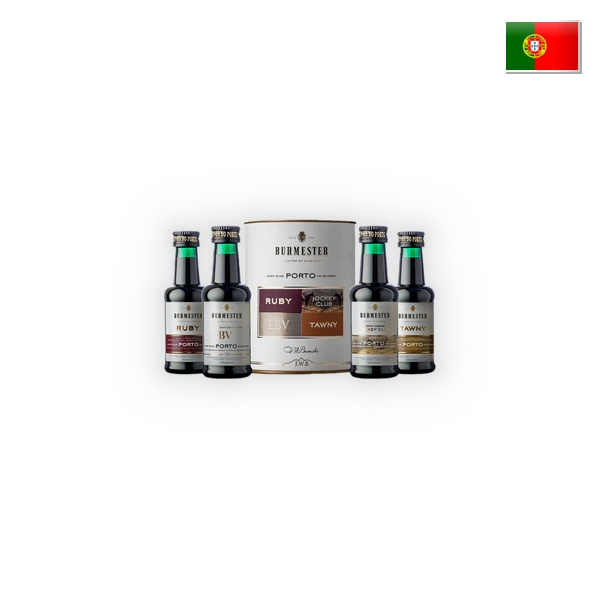 Burmester, Porto DOP Assorti koker 4 x 0,05 lt, Ruby, Tawny, LBV, Jockey Club, 0,2