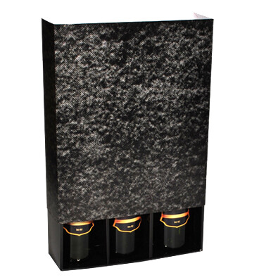 [VERP057] Verpakking,  Drawerbox dash gray + sleeve voor 3 flessen, Geschikt voor Bourgogne flessen (0,75 l)
